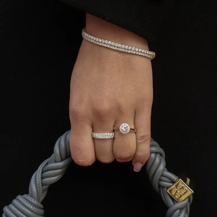 19 cm tennisarmbånd 3,14 ct i 14 karat guld