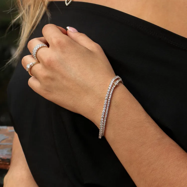 19 cm tennisarmbånd 3,14 ct i 14 karat guld