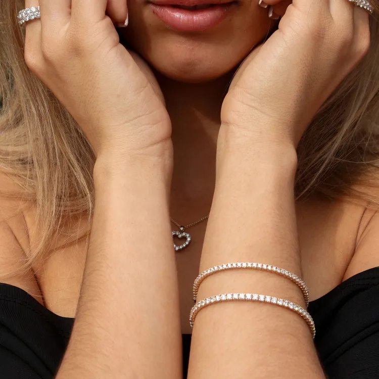 19 cm tennisarmbånd 3,14 ct i 14 karat guld