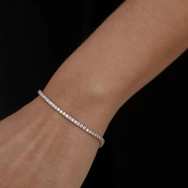 18 cm tennisarmbånd 3,00 ct i 14 karat guld