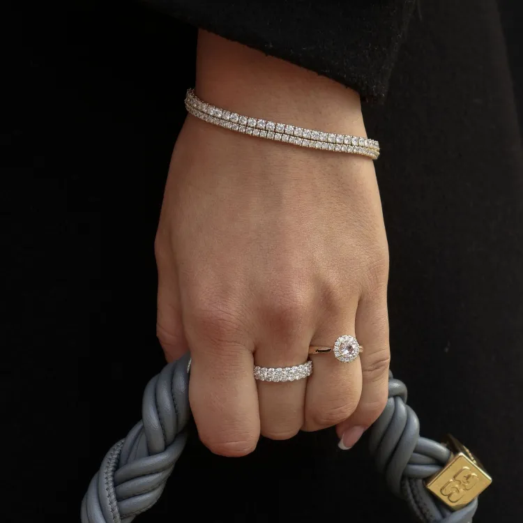 18 cm tennisarmbånd 3,00 ct i 14 karat guld