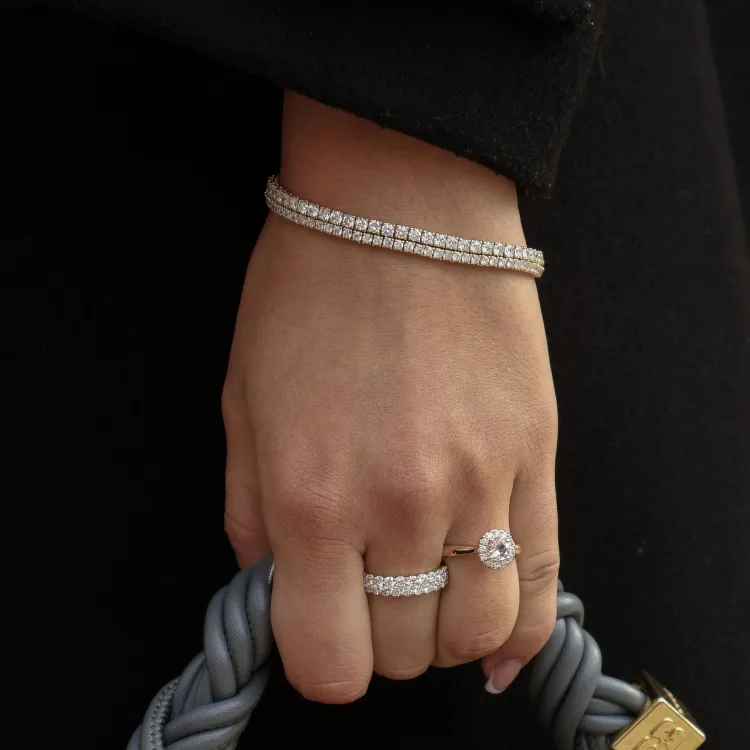 16 cm tennisarmbånd 4,36 ct i 14 karat guld