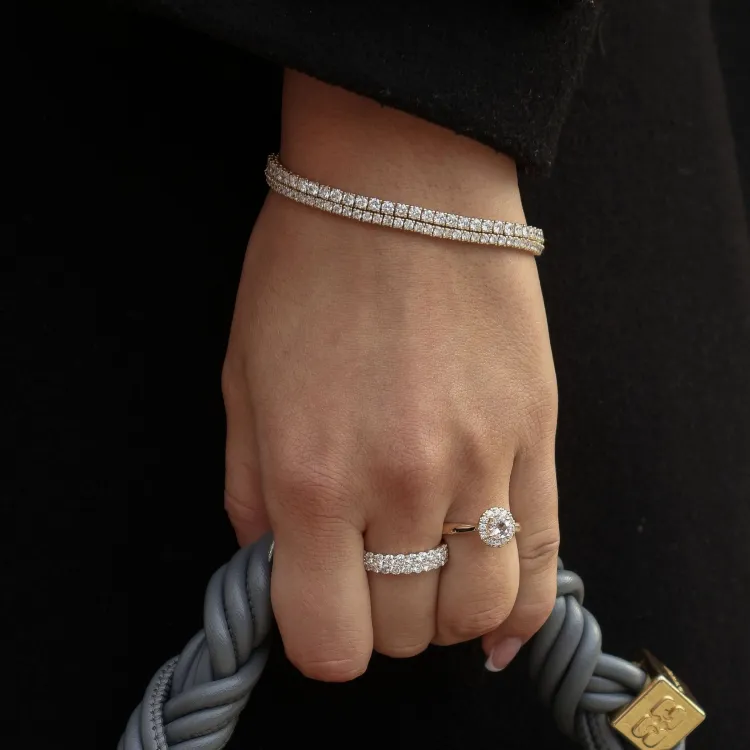 17 cm tennisarmbånd 4,64 ct i 14 karat guld