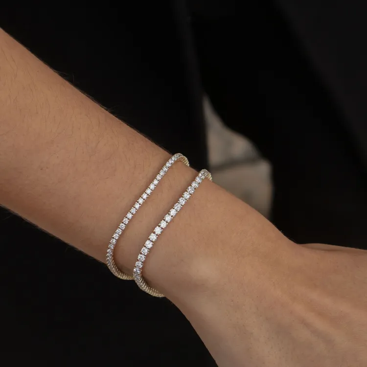 19 cm tennisarmbånd 5,36 ct i 14 karat guld