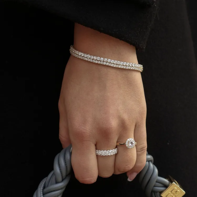 19 cm tennisarmbånd 5,36 ct i 14 karat guld