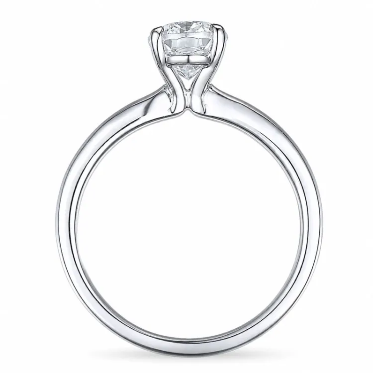 oval lab grown diamant solitairering i 14 karat hvidguld 1,0 ct