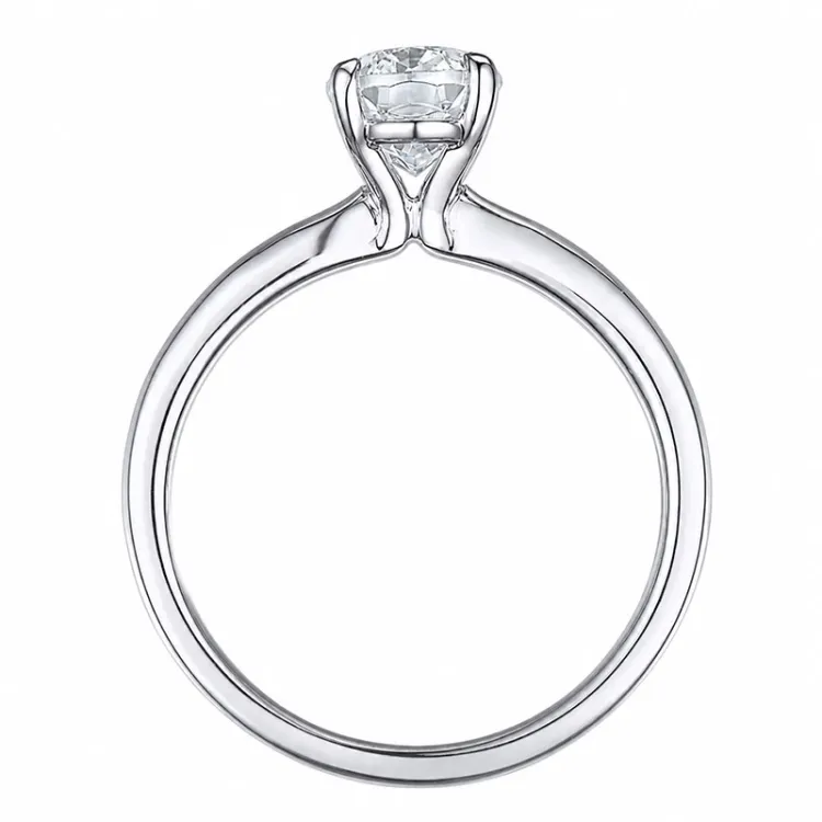 oval lab grown diamant solitairering i 14 karat hvidguld 2,0 ct