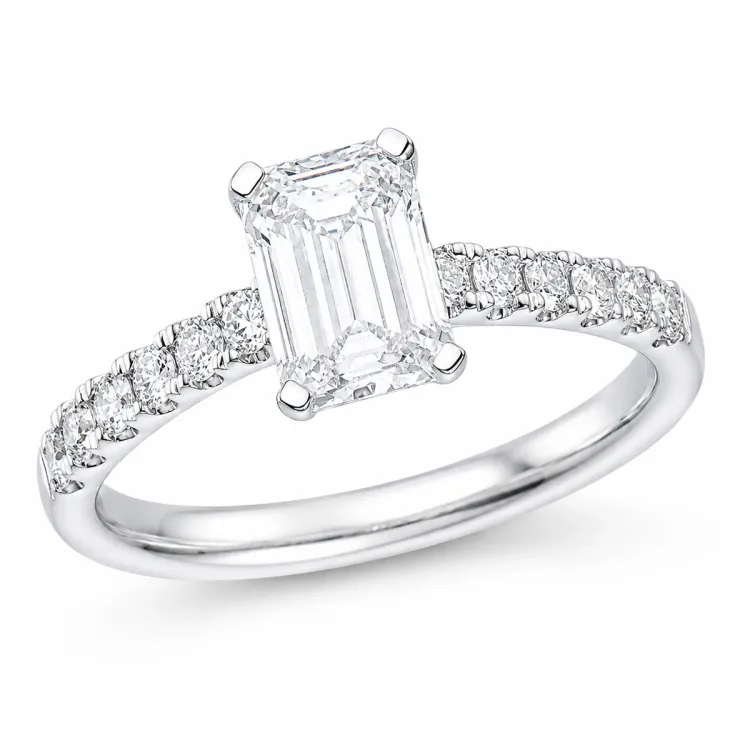 lab grown diamant ring i 14 karat hvidguld 1,0 ct 0,26 ct