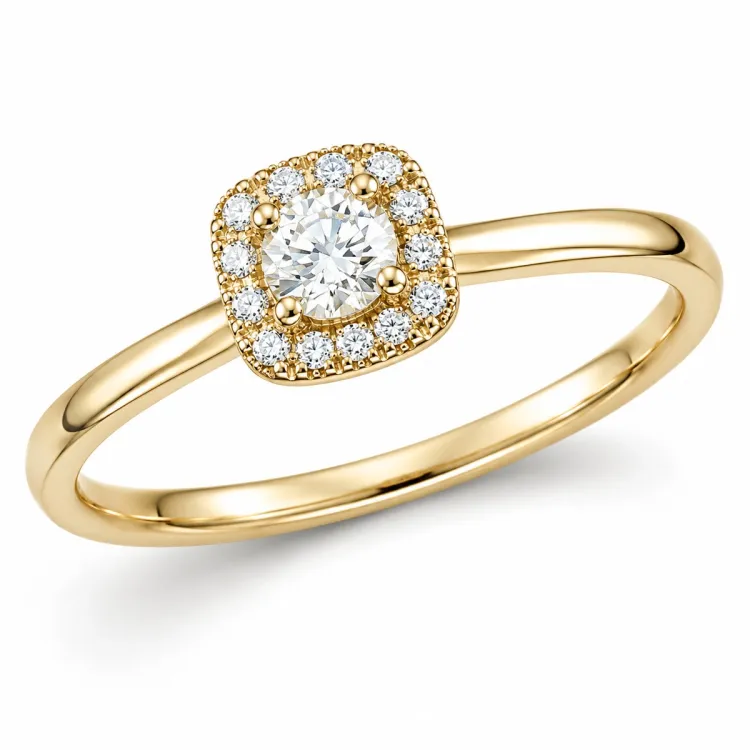 lab grown diamant ring i 14 karat guld 0,20 ct 0,07 ct