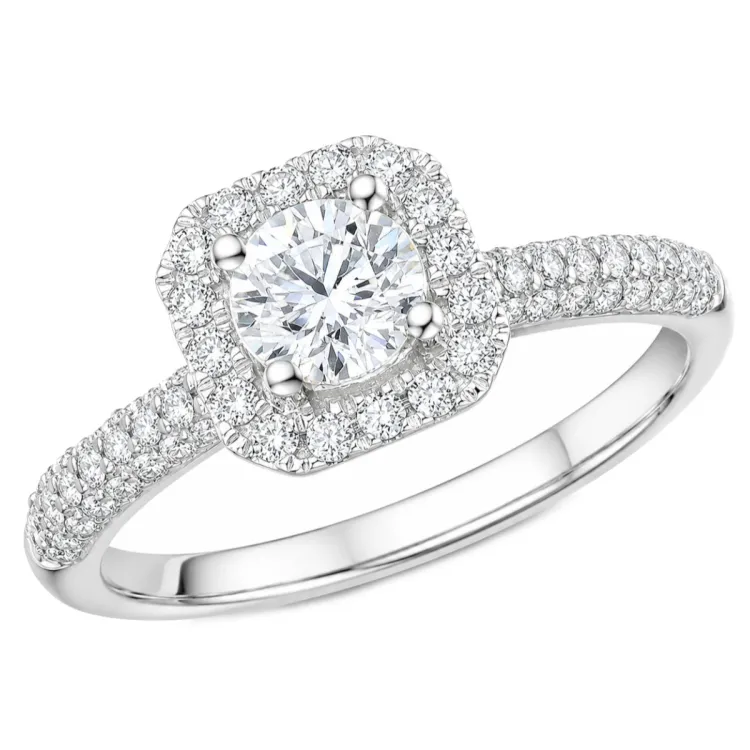 lab grown diamant ring i 14 karat hvidguld 0,52 ct 0,49 ct
