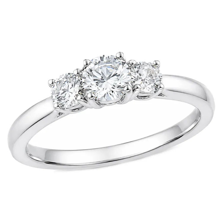 lab grown diamant ring i 14 karat hvidguld 0,30 ct 0,20 ct