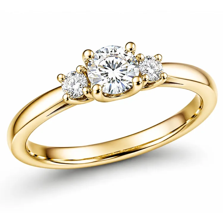lab grown diamant ring i 14 karat guld 0,30 ct 0,10 ct