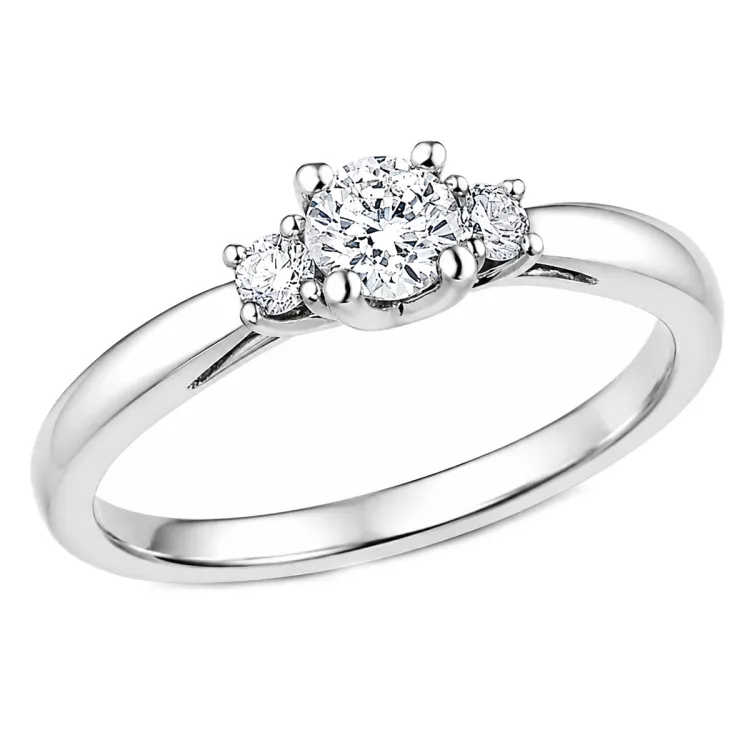 lab grown diamant ring i 14 karat hvidguld 0,30 ct 0,10 ct