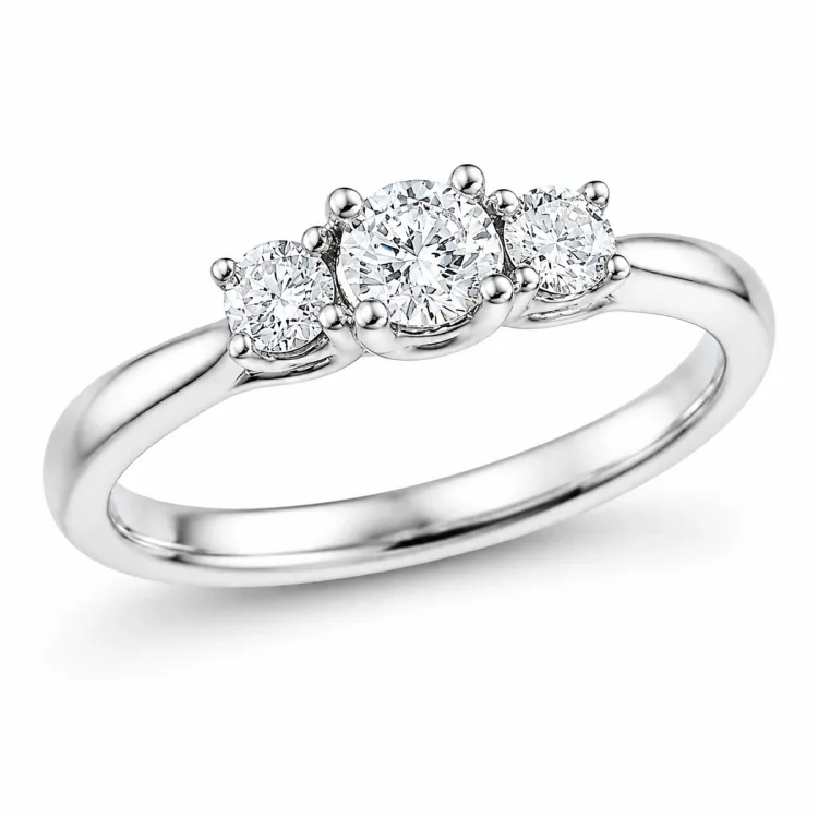 lab grown diamant ring i 14 karat hvidguld 0,25 ct 0,26 ct