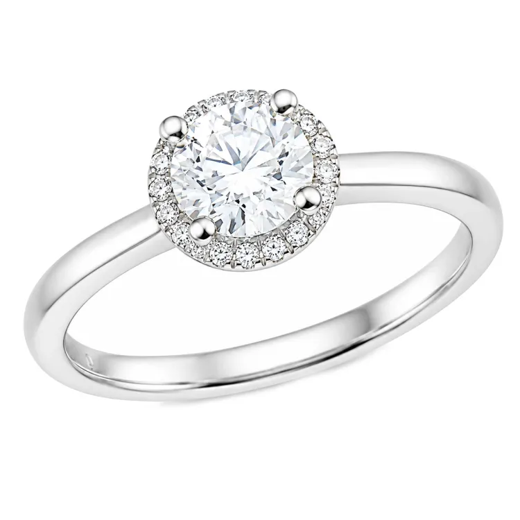 lab grown diamant ring i 14 karat hvidguld 0,85 ct 0,08 ct