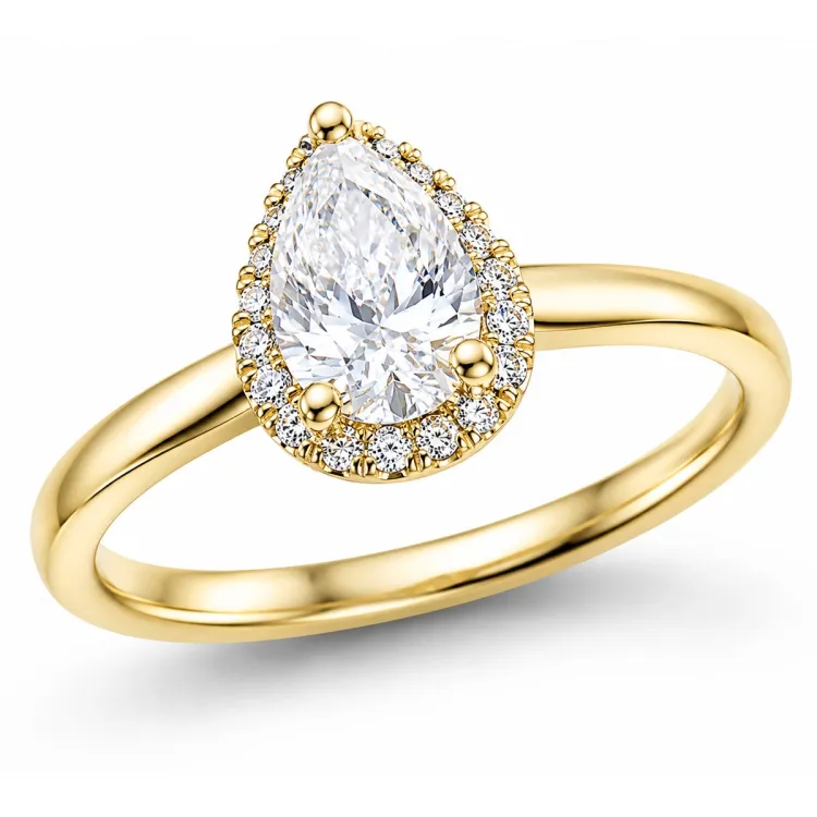 lab grown diamant ring i 14 karat guld 0,70 ct 0,10 ct