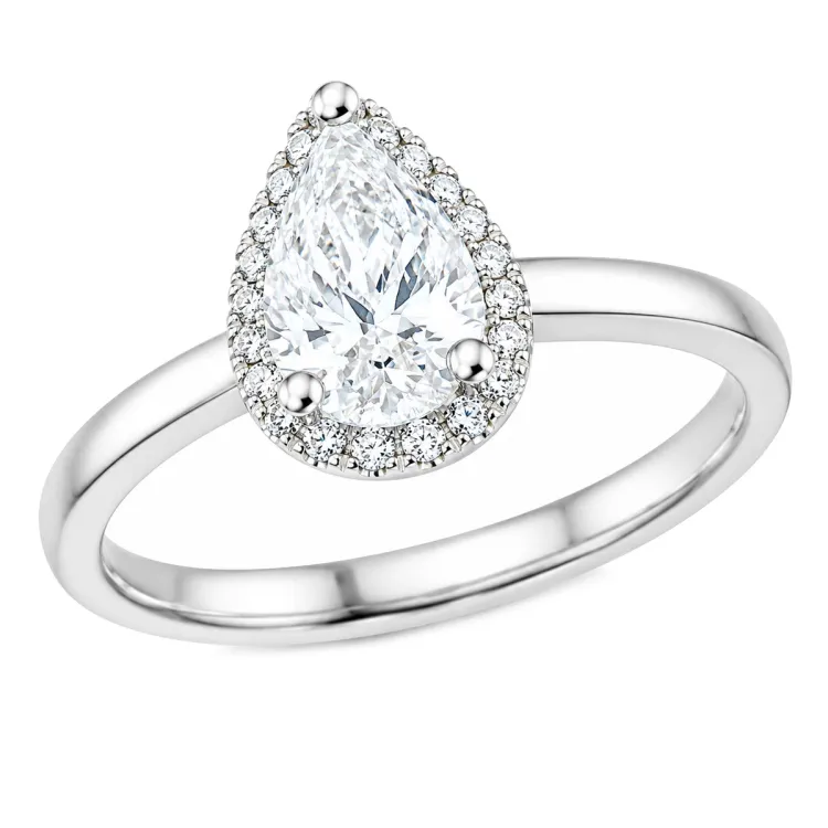 lab grown diamant ring i 14 karat hvidguld 0,70 ct 0,10 ct