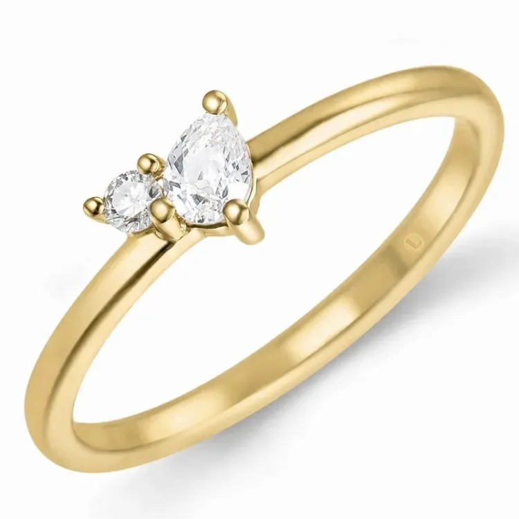 lab grown diamant ring i 14 karat guld 0,12 ct 0,04 ct