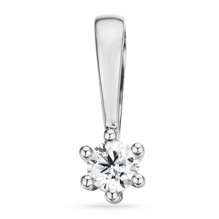 0,05 ct lab grown diamant vedhæng i 14 karat hvidguld 0,05 ct
