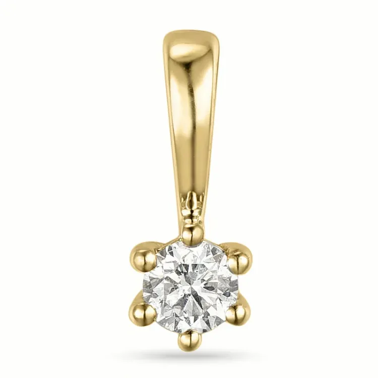 0,10 ct lab grown diamant vedhæng i 14 karat guld 0,10 ct