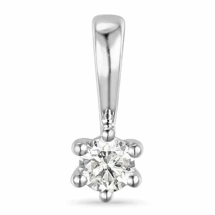 0,10 ct lab grown diamant vedhæng i 14 karat hvidguld 0,10 ct