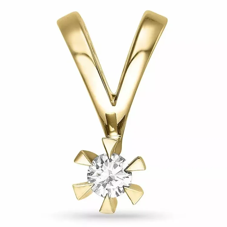 0,10 ct lab grown diamant vedhæng i 14 karat guld 0,10 ct