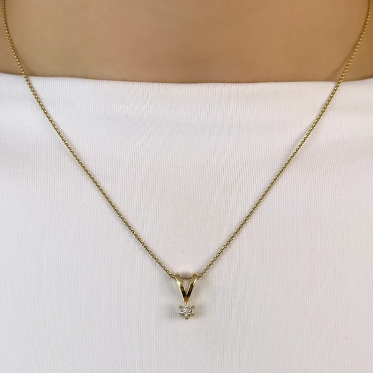 0,10 ct lab grown diamant vedhæng i 14 karat guld 0,10 ct