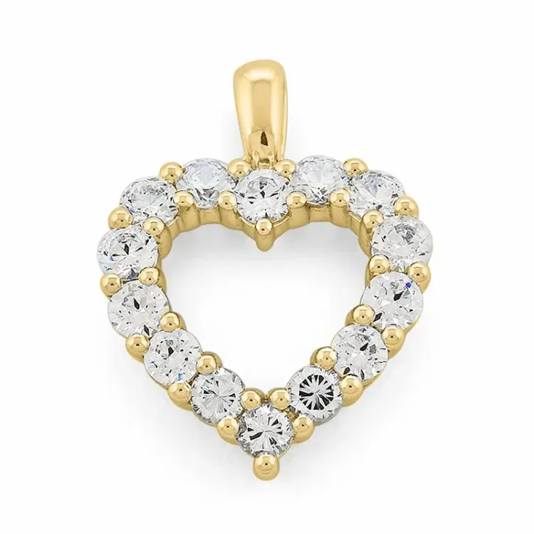 hjerte lab grown diamant vedhæng i 14 karat guld 2,05 ct