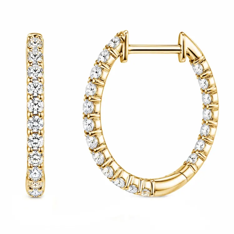 creoler i 14 karat guld med lab grown diamant (CVD) 