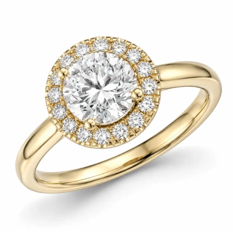 lab grown diamant ring i 14 karat guld 1,0 ct 0,21 ct