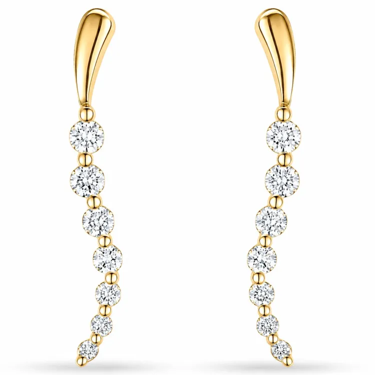 øreringe i 14 karat guld med lab grown diamant 