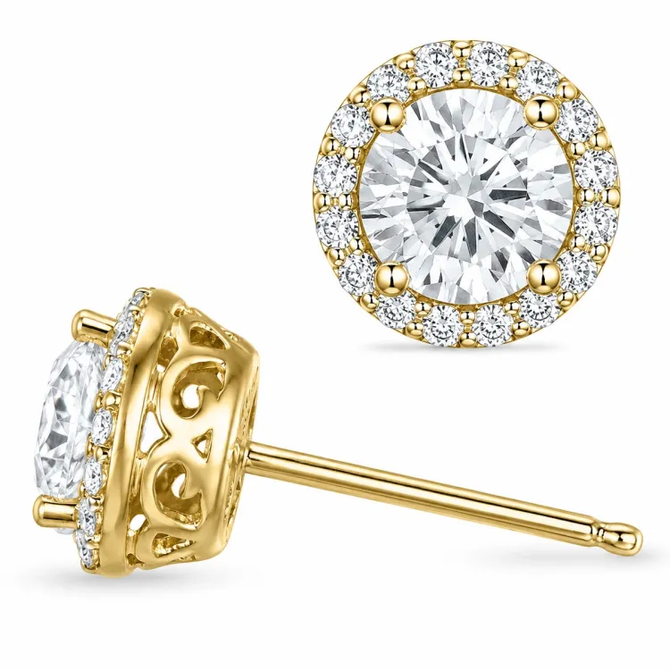 ørestikker i 14 karat guld med lab grown diamant (CVD) og lab grown diamant (CVD) 