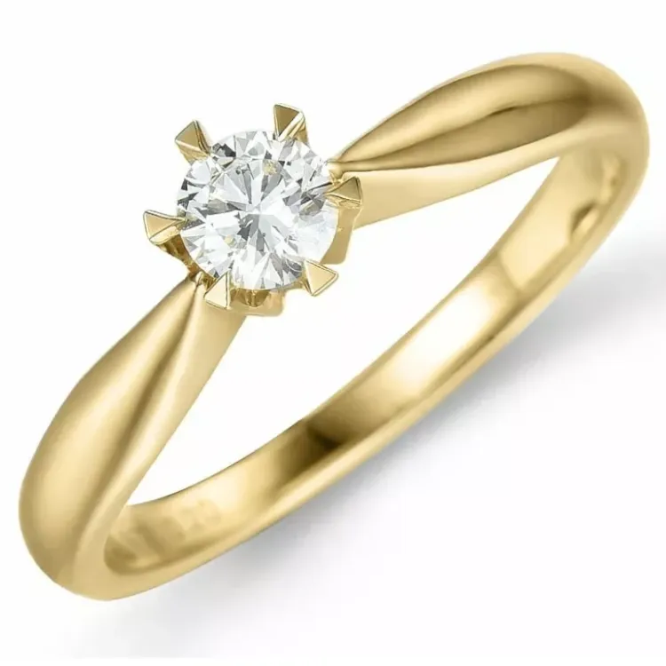 0,30 ct lab grown diamant ring i 14 karat guld 0,30 ct
