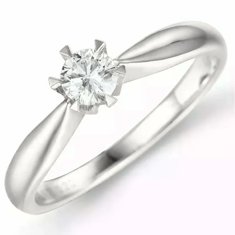 0,30 ct lab grown diamant ring i 14 karat hvidguld 0,30 ct
