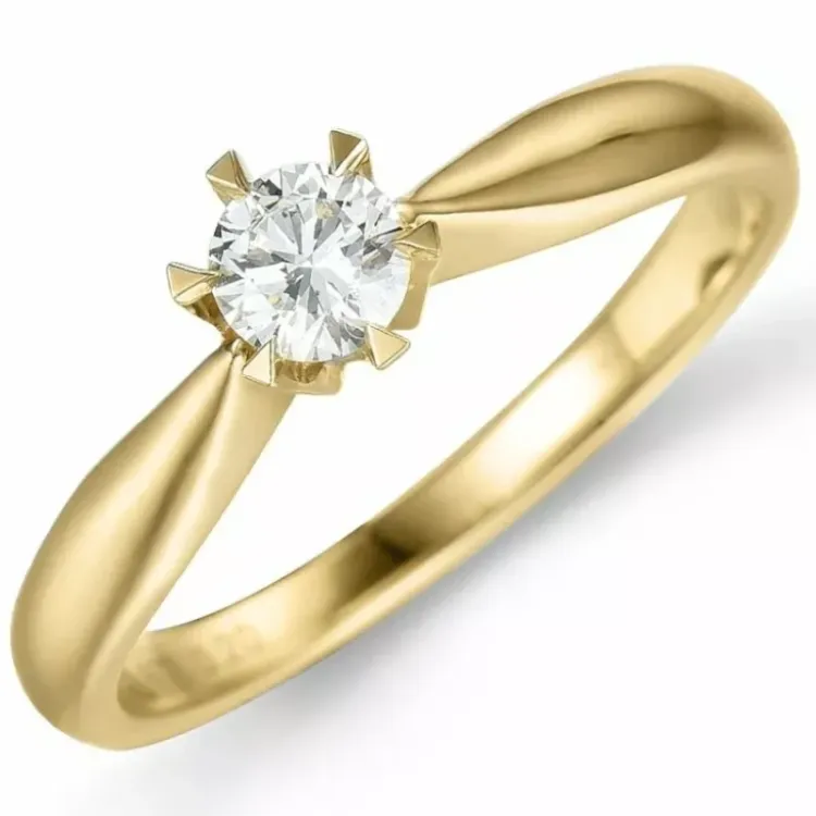 0,50 ct lab grown diamant ring i 14 karat guld 0,50 ct
