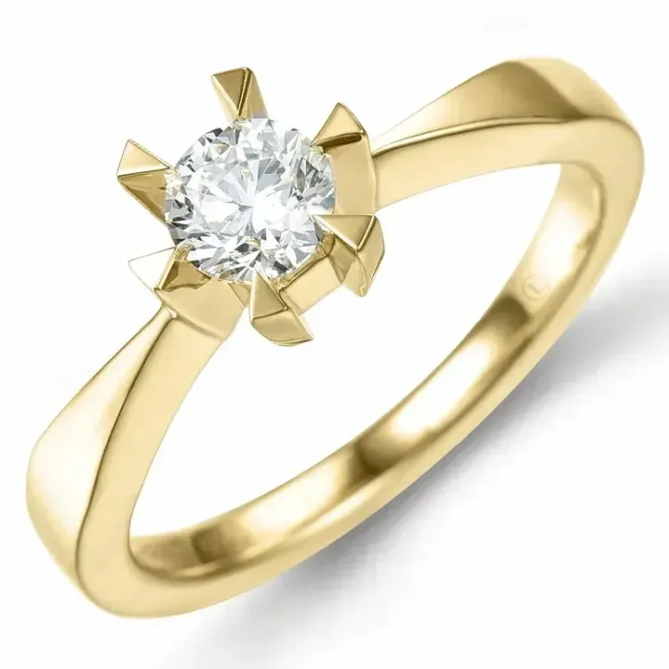 1,00 ct lab grown diamant solitairering i 14 karat guld 1,0 ct
