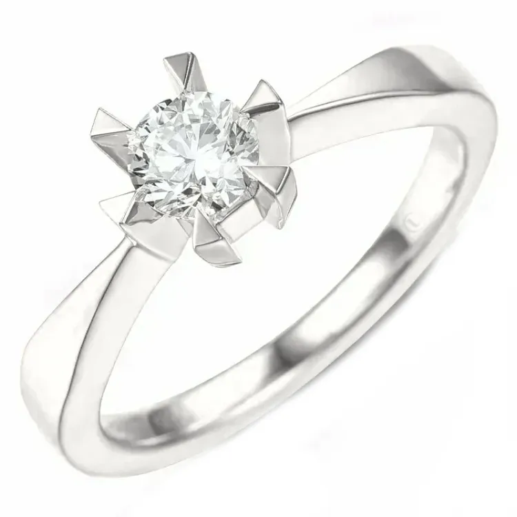 1,00 ct lab grown diamant solitairering i 14 karat hvidguld 1,0 ct