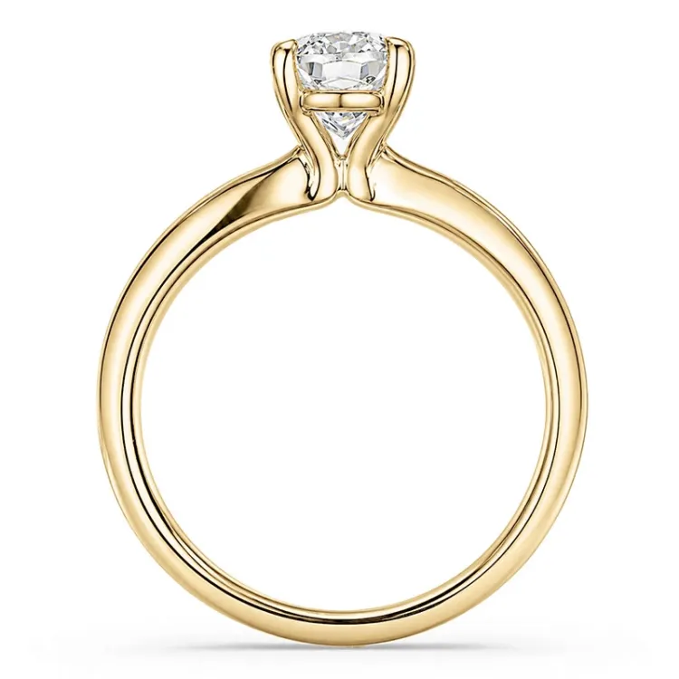 oval lab grown diamant solitairering i 14 karat guld 1,0 ct