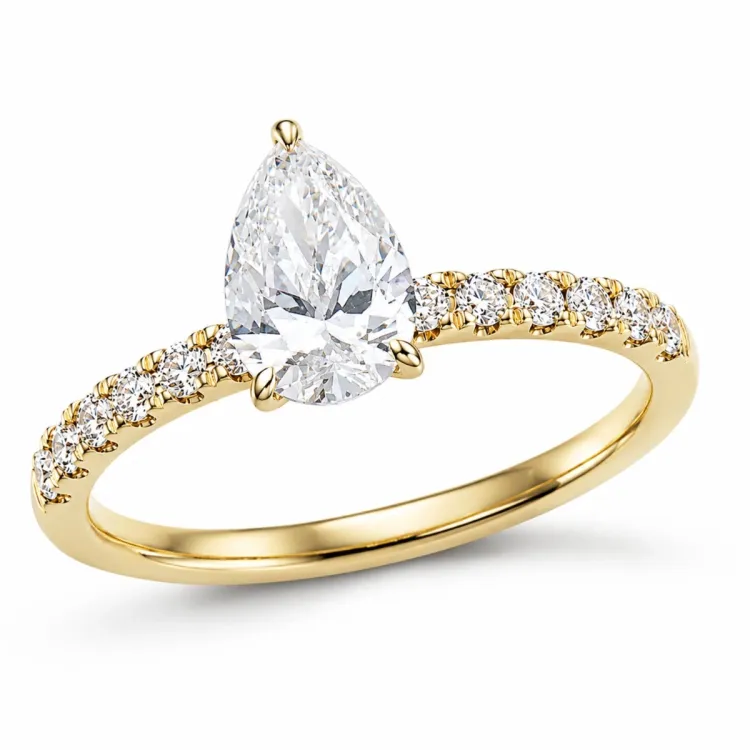 lab grown diamant guld ring i 14 karat guld 1,0 ct 0,26 ct