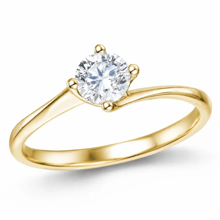 lab grown diamant solitairering i 14 karat guld 0,50 ct