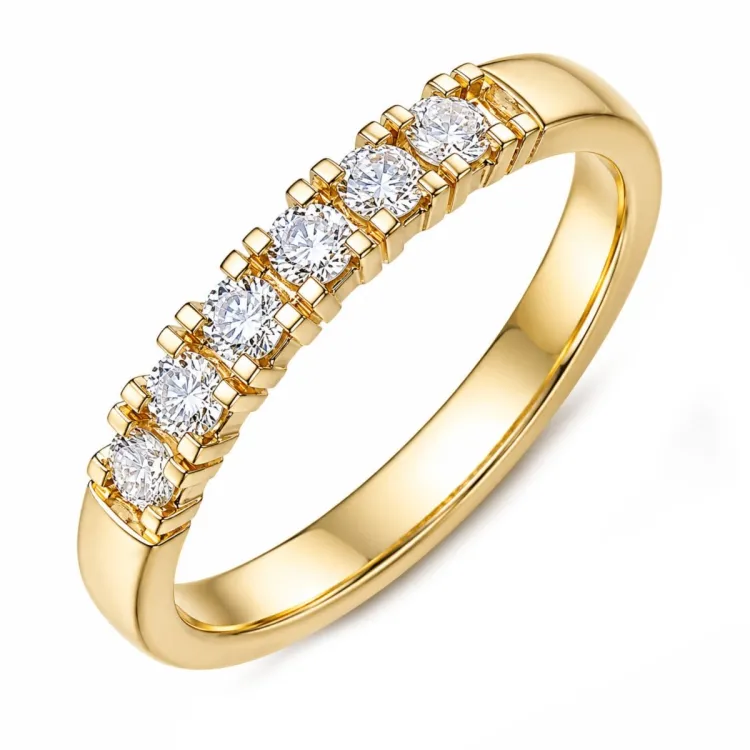lab grown diamant alliancering i 14 karat guld 0,35 ct