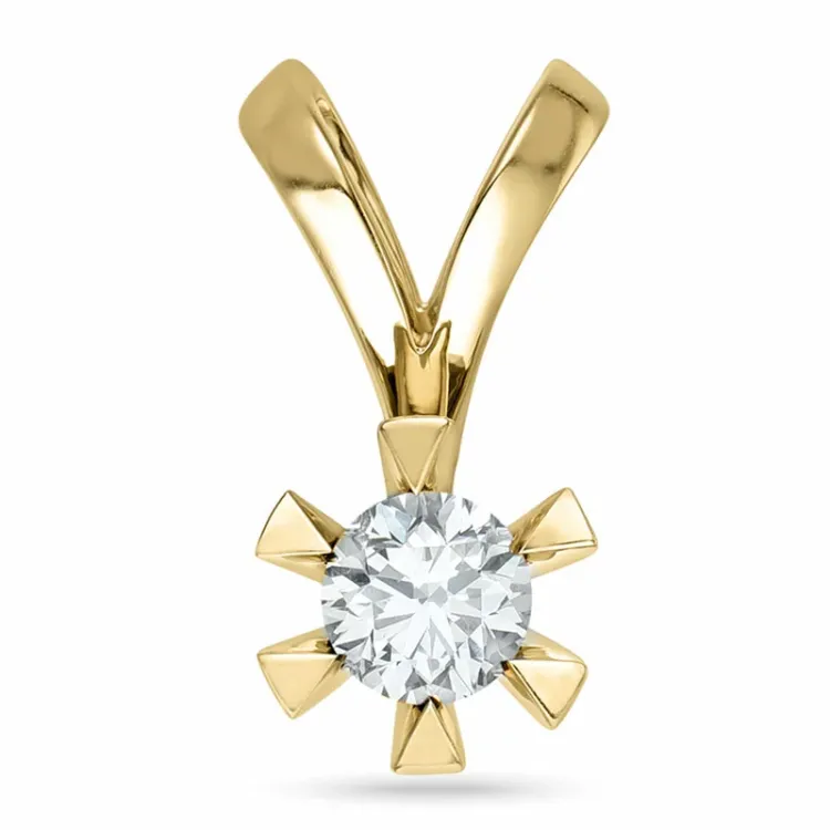 0,50 ct lab grown diamant vedhæng i 14 karat guld 0,50 ct