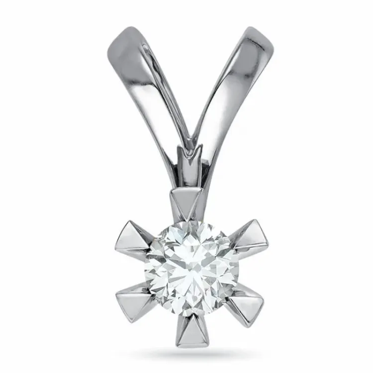 0,50 ct lab grown diamant vedhæng i 14 karat hvidguld 0,50 ct
