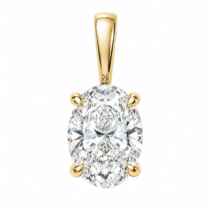 1,00 ct lab grown diamant solitairevedhæng i 14 karat guld 1,0 ct