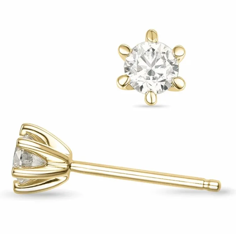 2 x 0,30 ct lab grown diamant solitaireørestikker i 14 karat guld med lab grown diamant 