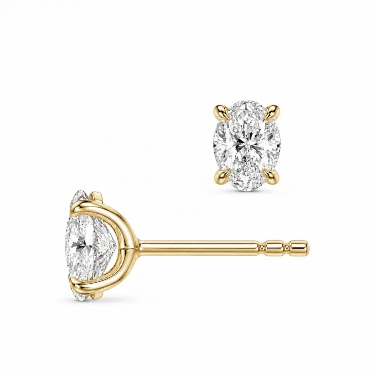 2 x 0,20 ct lab grown diamant solitaireørestikker i 14 karat guld med lab grown diamant (CVD) 