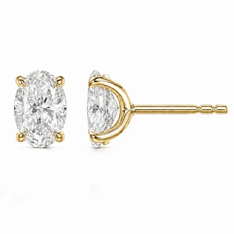 2 x 0,40 ct lab grown diamant solitaireørestikker i 14 karat guld med lab grown diamant (CVD) 