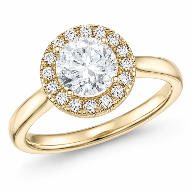 lab grown diamant ring i 14 karat guld 1,0 ct 0,21 ct