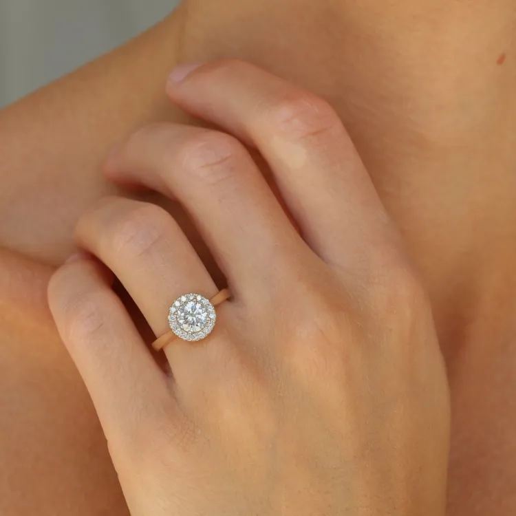 lab grown diamant ring i 14 karat guld 1,0 ct 0,21 ct