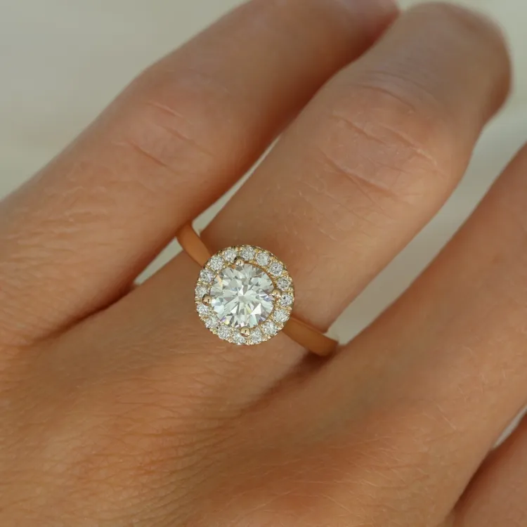 lab grown diamant ring i 14 karat guld 1,0 ct 0,21 ct